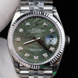 Rolex DateJust 126234 Replica 11 Mặt Họa Tiết Lá Cây Nhiệt Đới Cọc Số Đính Đá Nhà Máy VS 36mm (2)