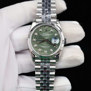 Rolex DateJust 126234 Replica 11 Mặt Họa Tiết Lá Cây Nhiệt Đới Cọc Số Đính Đá Nhà Máy VS 36mm (2)