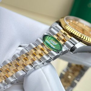 Rolex DateJust Họa Tiết Vi Tính Mặt Vàng Replica Cao Cấp Nhà Máy AR 36mm (2)