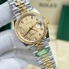 Rolex DateJust Họa Tiết Vi Tính Mặt Vàng Replica Cao Cấp Nhà Máy AR 36mm (2)