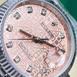 Rolex DateJust Replica Cao Cấp Mặt Hồng Tiết Họa Vi Tính Máy Cơ Tự Động Xưởng AR 36mm (2)