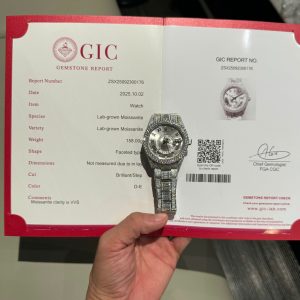 Rolex Sky-Dweller Mặt Bạc Replica 11 Đính Full Kim Cương Moissanite Baguette 42mm (2)
