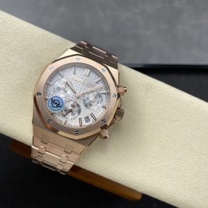 Audemars Piguet Royal Oak 26240 Rep Cao Cấp Vỏ Mạ Vàng Hồng Mặt Trắng Nhà Máy APS 41mm (1)