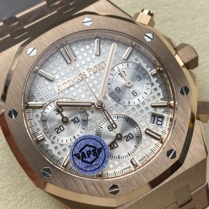 Audemars Piguet Royal Oak 26240 Rep Cao Cấp Vỏ Mạ Vàng Hồng Mặt Trắng Nhà Máy APS 41mm (1)
