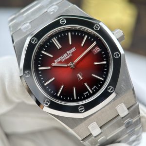 Audemars Piguet Royal Oak Extra-thin Jumbo 16202 Chế Tác Mặt Màu Đỏ Đô Dây Kim Loại Xưởng ZF 39mm (2)