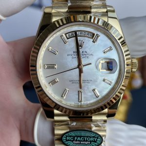 Rolex Day-Date Chế Tác Mặt MOP Nặng 210 Gram Dây Đeo President Nhà Máy RC 40mm (2)