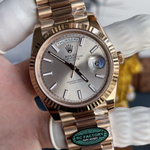 Rolex Day-Date Chế Tác Mặt Sundust Nặng 210 Gram Màu Vàng Hồng Nhà Máy RC 40mm (2)