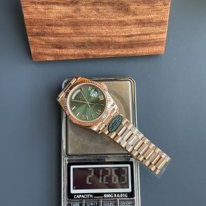 Rolex Day-Date Chế Tác Mặt Xanh Ô Liu Nặng 210 Gram Màu Vàng Hồng Nhà Máy RC 40mm (1)