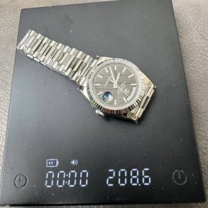 Rolex Day-Date Fake 11 Mặt Đen Nặng 210 Gram Dây Đeo President Nhà Máy RC 40mm (2)