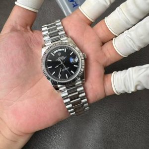 Rolex Day-Date Fake 11 Mặt Đen Nặng 210 Gram Dây Đeo President Nhà Máy RC 40mm (2)