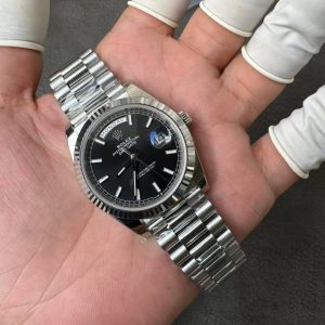 Rolex Day-Date Fake 11 Mặt Đen Nặng 210 Gram Dây Đeo President Nhà Máy RC 40mm (2)