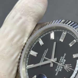 Rolex Day-Date Fake Cao Cấp Mặt Đen Máy Calibre 3255 Dây Đeo President Nhà Máy RC 40mm (2)